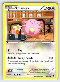 Chansey 80/119 2014 XY Phantom Forces Pokemon Card Non Holo Common - Vlp - Image 1