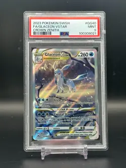PSA 9 MINT Glaceon VSTAR Crown Zenith Full Art Holo Pokemon Card #GG40 - Image 1
