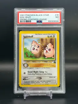 PSA 7 NM Igglybuff Pokemon League Black Star Promo 2001 WOTC Pokemon Card #36 - Image 1