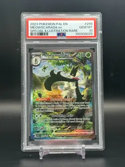 PSA 10 GEM MINT Meowscarada EX Paldea Evolved Full Art Pokemon Card #256/193 - Image 1