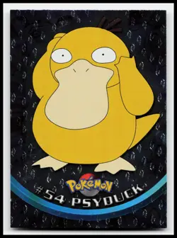 Psyduck #54 Flames Black Logo Topps Holo Foil TV Animation Pokemon Card - Image 1