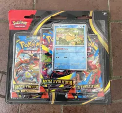 Pokemon Trading Card Game: Mega Evolution Three-Booster Blister- Psyduck TCG - Image 1