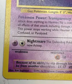 Haunter 21/62 Fossil Set - Non-Holo Rare Pokemon Card - WOTC - Image 3