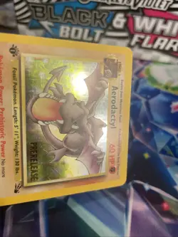 Pokemon TCG Card Fossil Prerelease Aerodactyl 1/62 1st edition Holo Rare HP - Image 5