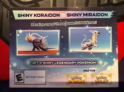 Pokemon Scarlet and Violet Shiny Koraidon OR Miraidon Gamestop Promo Card Code - Image 1