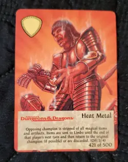 Vintage Spellfire 4th Edition Card M/NM 421/500 Heat Metal Dungeons and Dragons - Image 1
