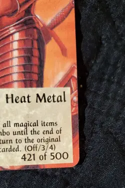 Vintage Spellfire 4th Edition Card M/NM 421/500 Heat Metal Dungeons and Dragons - Image 5