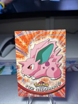 Topps Nidoran (M) #32 Pokemon Card Red Logo, LP Condition - Image 1