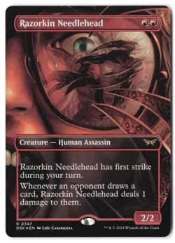 Razorkin Needlehead (Borderless) #347 Duskmourn: House of Horror NM Foil - Image 1