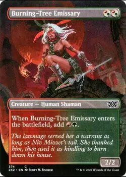 X 1 Burning-Tree Emissary NM 374 Borderless Double Masters 2022 MTG Magic - Image 1