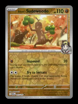 Ethan's Sudowoodo Reverse Holo Common SV10: Destined Rivals 093/182 NM Pokemon N - Image 1