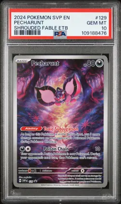 2024 POKEMON SVP EN-SV BLACK STAR PROMO #129 PECHARUNT PSA 10 - Image 1