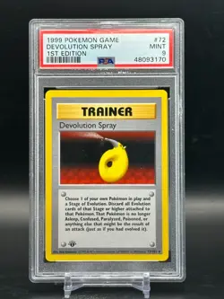 PSA 9 MINT Devolution Spray 1st Edition Base Set 1999 WOTC Pokemon 72/102 - Image 1