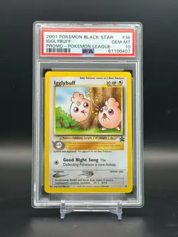 PSA 10 GEM MINT Igglybuff Pokemon League Black Star Promo WOTC Pokemon 36 - Image 1