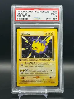 PSA 9 MINT Pikachu 1st Edition Neo Genesis WOTC Pokemon 70/111 - Image 1