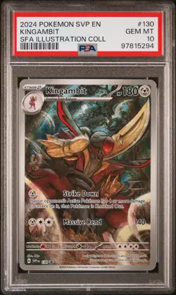 PSA 10 GEM MINT Kingambit Illustration Collection Promo Pokemon SVP 130 - Image 1