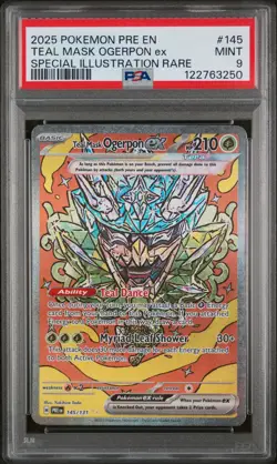 PSA 9 MINT Teal Mask Ogerpon Ex Prismatic Evolutions SIR Holo Pokemon 145/131 - Image 1