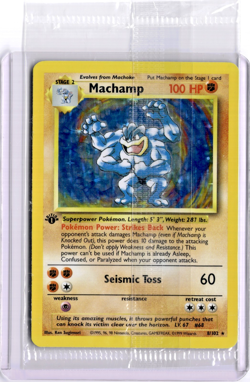 Pokemon TCG WOTC Base Set 1st Edition Machamp 8/102 Holo Rare Sealed NM! - Image 1