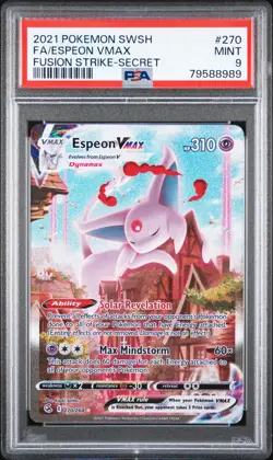 PSA 9 MINT Espeon Vmax Fusion Strike Alt Art Holo Pokemon 270/264 - Image 1