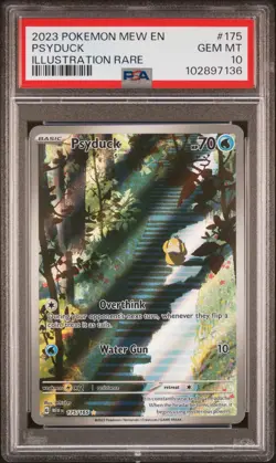 PSA 10 GEM MINT Psyduck 151 Illustration Rare Full Art Holo Pokemon 175/165 - Image 1