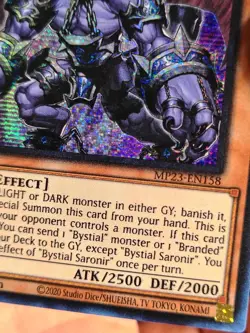 Yu-Gi-Oh! TCG Bystial Saronir MP23-EN158 Prismatic Secret Rare 1st Edition - Image 5