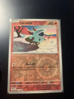 Larvesta Pokemon Card Holo Rare Desert Background - Image 1