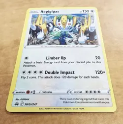 Regigigas #SWSH247 HD Swirl 💫 Cosmos Holo Black Star Promo Pokemon Card NM - Image 2