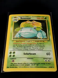 Venusaur 15/102 Base Set Unlimited 1999 Holo Rare Vintage Pokemon Card - LP - Image 5