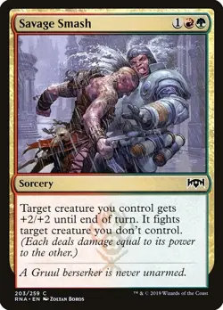 Savage Smash 4x FOIL RNA MTG Ravnica Allegiance Common MINT red green - Image 1