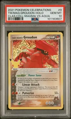 2021 POKEMON CELEBRATIONS CLASSIC COLLECTION TEAM MAGMA'S GROUDON-HOLO PSA 10 - Image 1