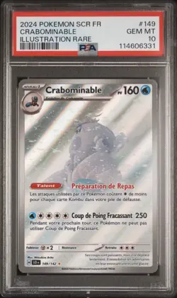 2024 Pokemon FRENCH Couronne Stellaire EV7 Crabominable AR 149/142 PSA 10 GEM - Image 1