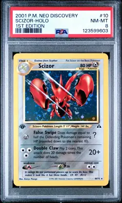 2001 Scizor Pokemon Neo Discovery 1st Edition PSA 8 10/75 NM-MT - Image 1