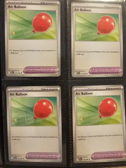 4x Air Balloon Playset 079/086 Pokemon Black Bolt English Non-Holo Tool Trainer - Image 1