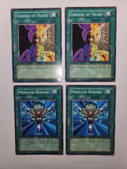 Yugioh Change of Heart SKE-032 1st Ed NM / Monster Reborn SYE-029 1st NM (4) - Image 1