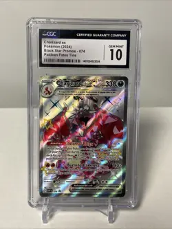 CGC 10 GEM MINT Charizard ex Black Star Promo Full Art Pokemon Card 074 SVP EN - Image 1