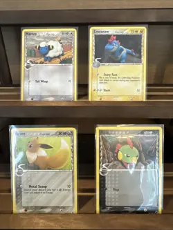 4 Pokemon Cards - Delta Species Bundle - Eevee, Mareep, Natu, Croconaw, Vintage! - Image 1