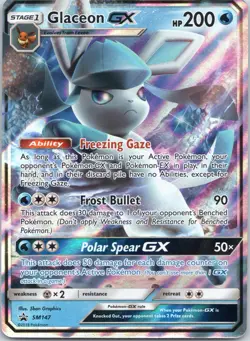 Pokemon Card Glaceon GX Black Star Promo SM147 Ultra Rare Holo - Image 1