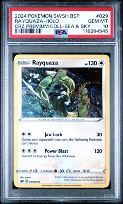PSA 10 Gem Mint - Rayquaza SWSH029 - Black Star Promo Cosmo Holo- Pokemon Card - Image 1