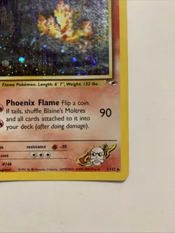 Pokemon Blaine's Moltres 001/132 Gym Heroes Holo card Unlimited Heavy Play - Image 5