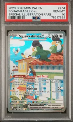 PSA 10 Squawkabilly ex 264/193 Paldea Evolved 2023 Pokemon Card Alt Art SAR - Image 1