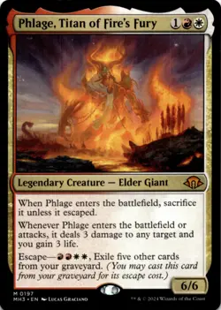 MTG Phlage, Titan of Fire's Fury Normal NM Modern Horizons 3 Magic 197 - Image 1