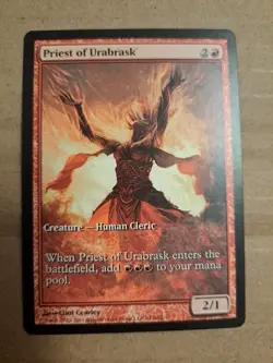 mtg magic Priest of Urabrask extended borderless ENGLISH game day GD promo full - Image 1