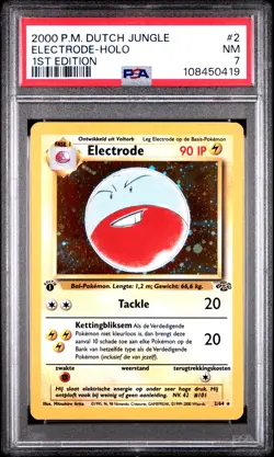 2000 POKEMON DUTCH JUNGLE 1ST ED #2 ELECTRODE-HOLO PSA 7 - Image 1
