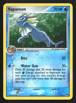 Pokemon Vaporeon 6/17 POP Series 3 Promos Holo Rare MP - Image 1