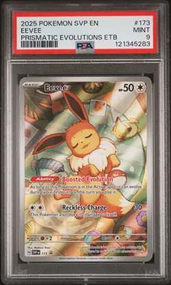 2025 POKEMON SVP EN-SV BLACK STAR PROMO #173 EEVEE PSA 9 - Image 1