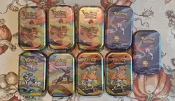 Pokemon TCG Vibrant Paldea Unopened Mini Tins, Total of 9 Tins In this bundle - Image 1
