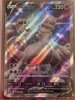 2022 Pokemon SWSH Black Star Promo 223 Mewtwo V Full Art PSA 9 MINT - Image 3