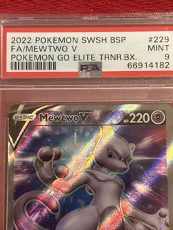 2022 Pokemon SWSH Black Star Promo 223 Mewtwo V Full Art PSA 9 MINT - Image 5