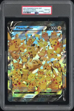2021 POKEMON SWSH BLACK STAR PROMO CELEBRATIONS COLL-TAG PIKACHU V-UNION PSA 10 - Image 1
