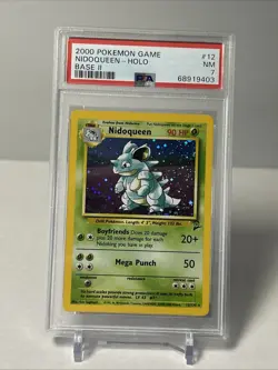 2000 POKEMON BASE SET 2 #12 NIDOQUEEN-HOLO PSA 7 - Image 1